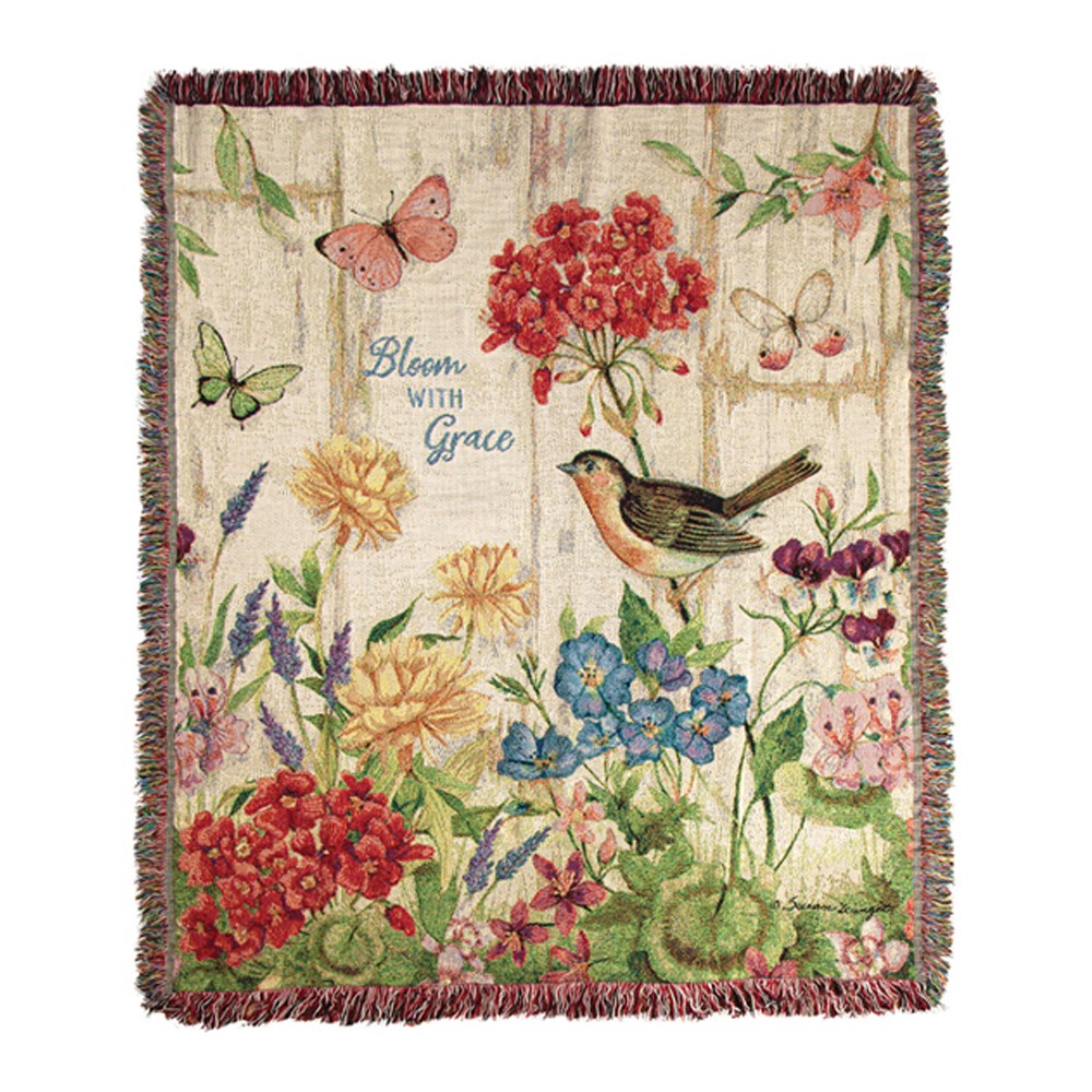 Bloom With Grace Tapestry Throw ATBWG