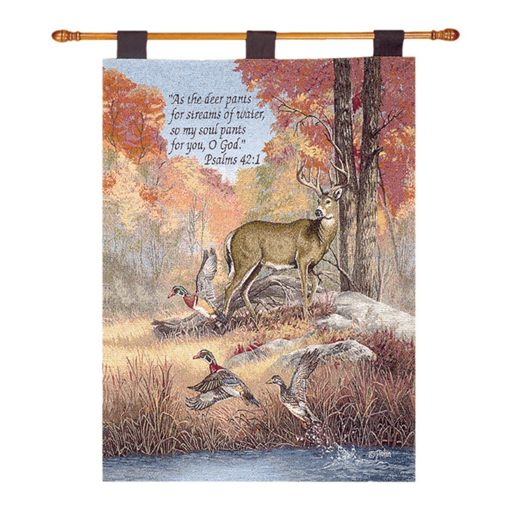 Fur Feathers & Fall w/ Verse Tapestry Wall Hanging HWTPFE