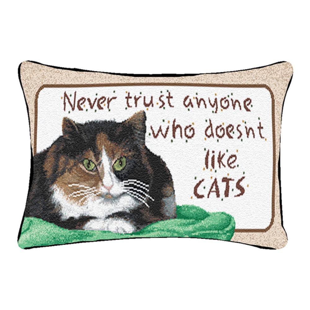 Never Trust...Like Cats Word Pillow TWNTLC