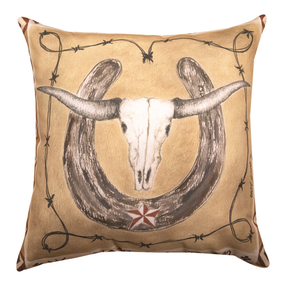 Western Borders Cow Skull Climaweave Pillow SLOWSK