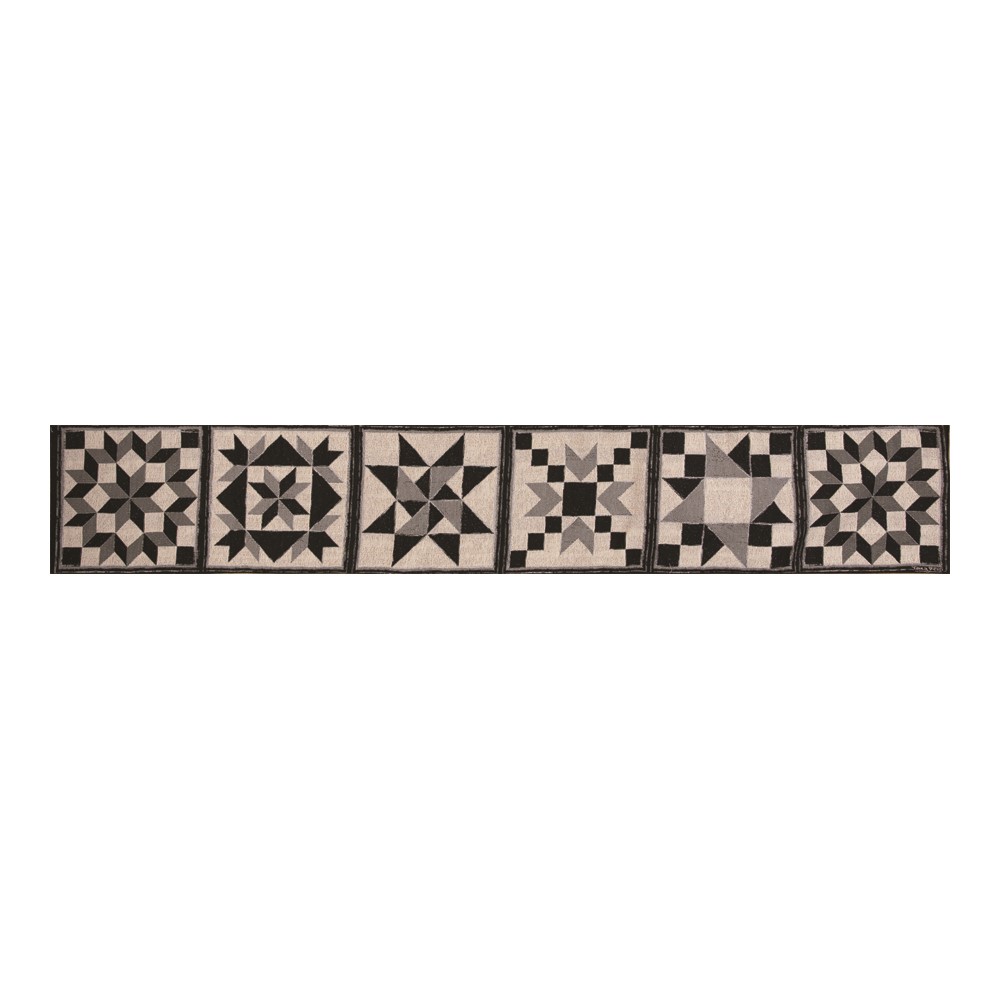 Black And White Quilt Tapestry Runner TBBWQ