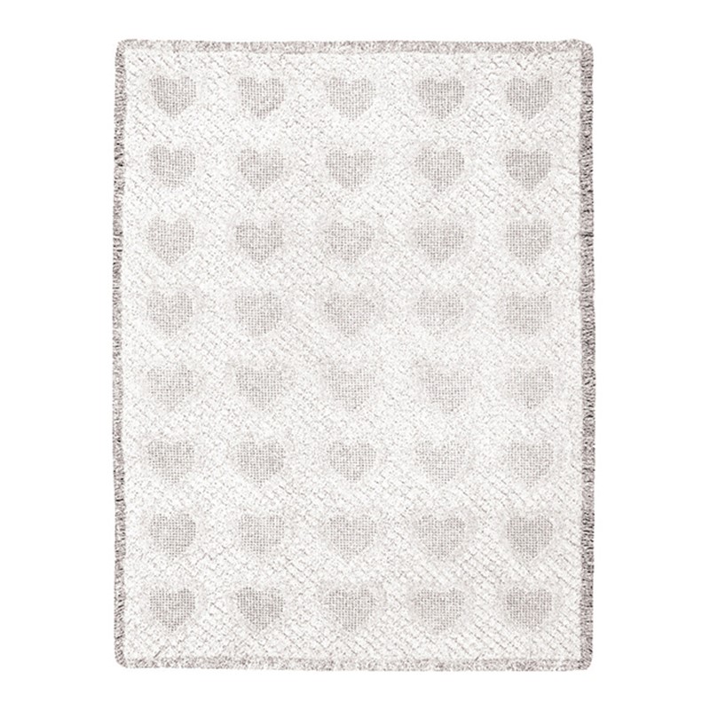 Basket Weave Heart Solid 2-Layer Throw AHNB11