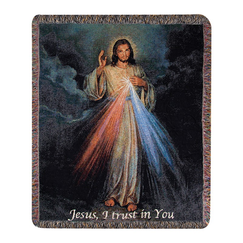 The Divine Mercy w/ Words Tapestry Throw ATTDMW