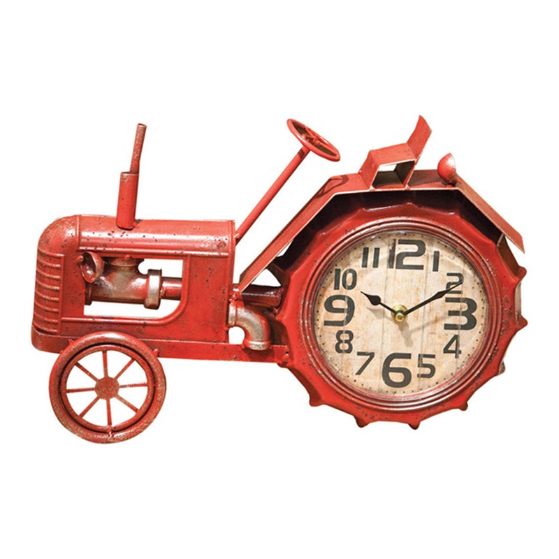 Tractor Red Table Clock IKCLTR