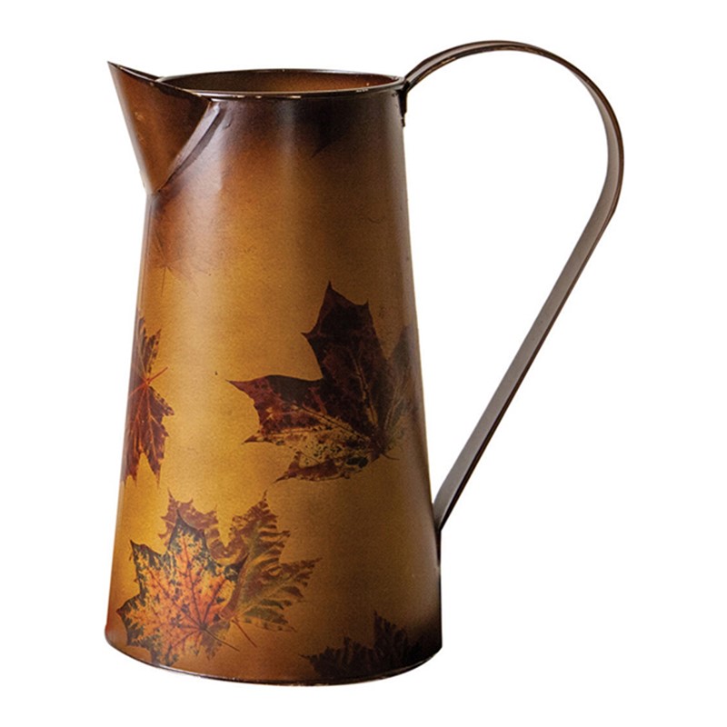 Metal Pitcher Fall Leaves IMFSPL