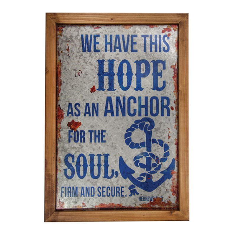 Hope Anchor Wood/Metal Word Sign IWWSHO