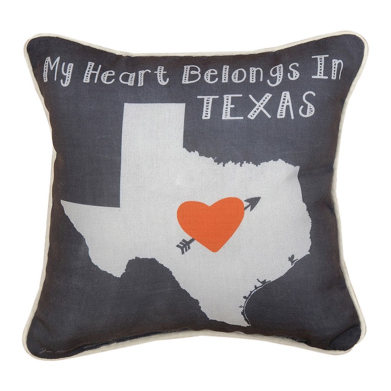 My Heart Belongs In Texas Word Pillow SDPHBT