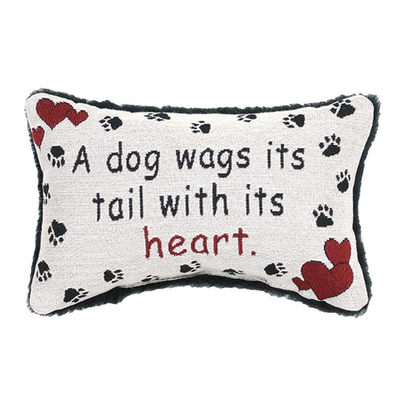 A Dog Wags His Tail With His... Word Pillow TWDWTH