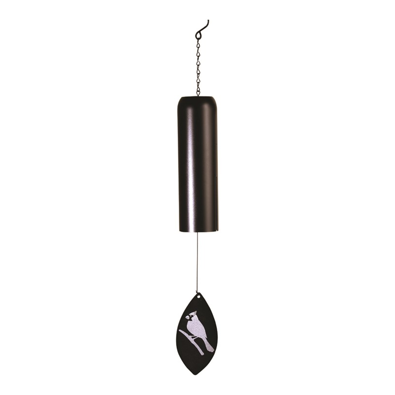 Black Metal Tubular Windchime - Cardinal IMWCCG