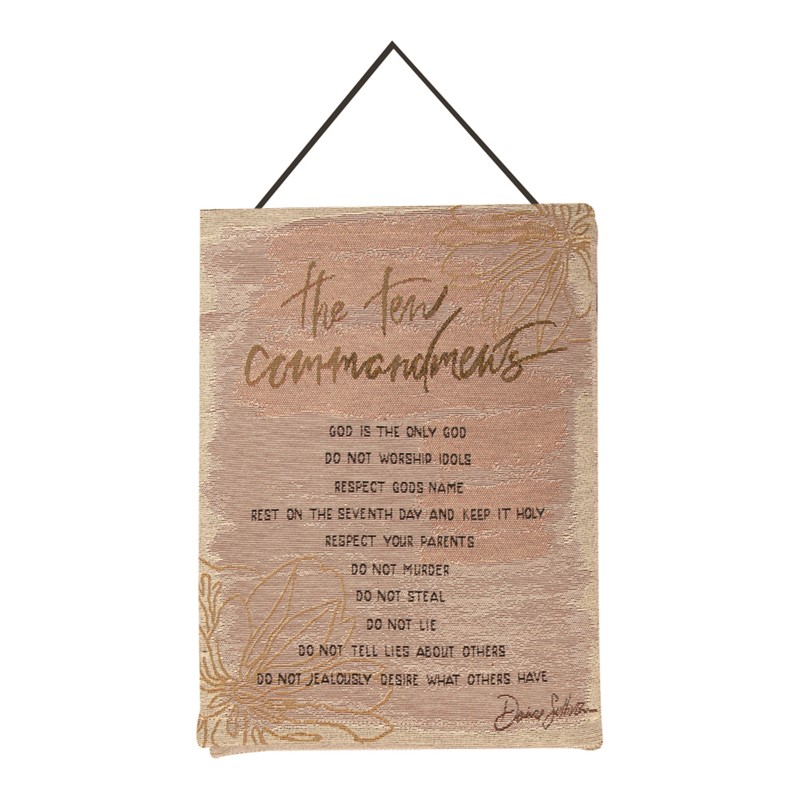 Ten Commandments Pink-Tapestry Banerette HWTCMP