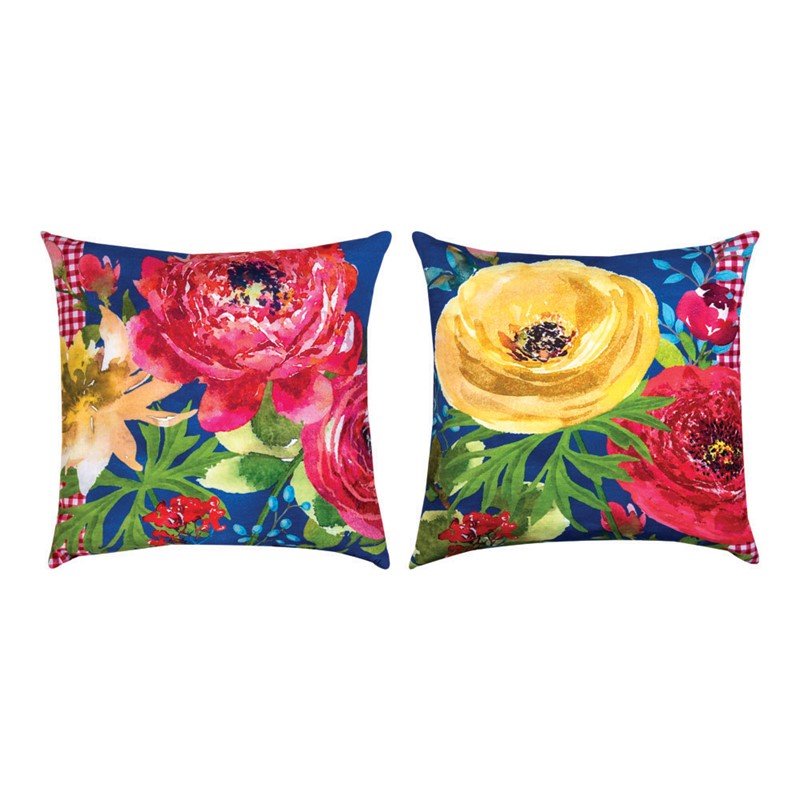 Rooster Bouquet Floral Climaweave Pillow SLRBFL