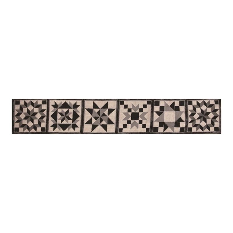 Black And White Quilt Tapestry Runner TBBWQ