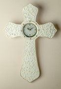 Metal Cross Wall Clock Cream IKCLMT View 2