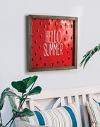 Watermelon Seed Hello Summer Metal Sign IMWSWA View 2