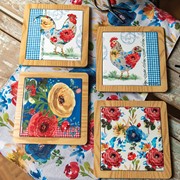 Rooster Bouquet Trivet Assortment ICRBTR View 2