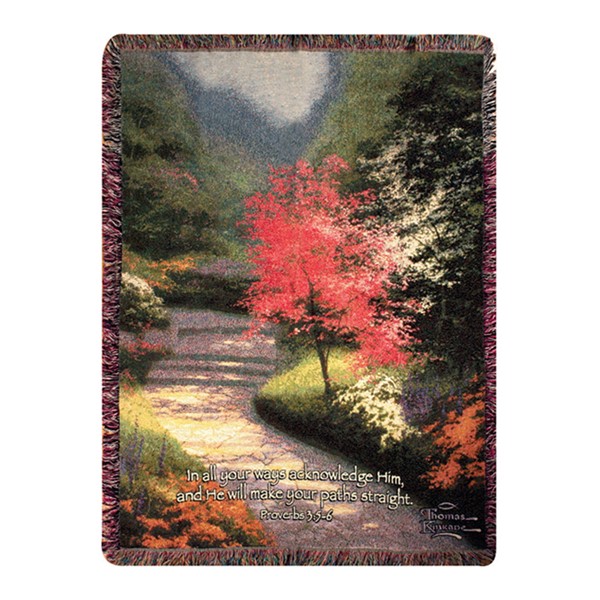 Thomas Kinkade The store Painter Of Light Memorial Tapestry Fringe Throw 60” x 50”