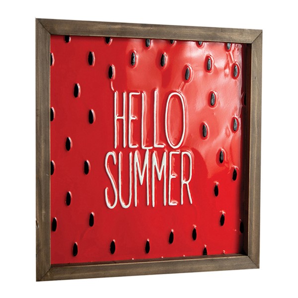 Watermelon Seed Hello Summer Metal Sign IMWSWA